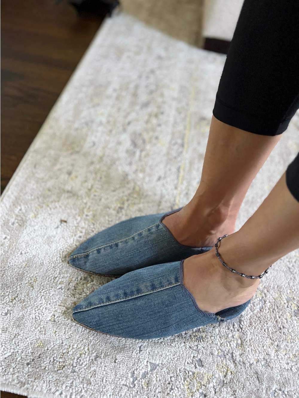 Brother Vellies Denim Moroccan Babouche Mules